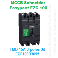 CB khối MCCB Schneider - Easypact EZC 100 - TMD 15A 3P 3d 7.5kA/415V AC - EZC100B3015